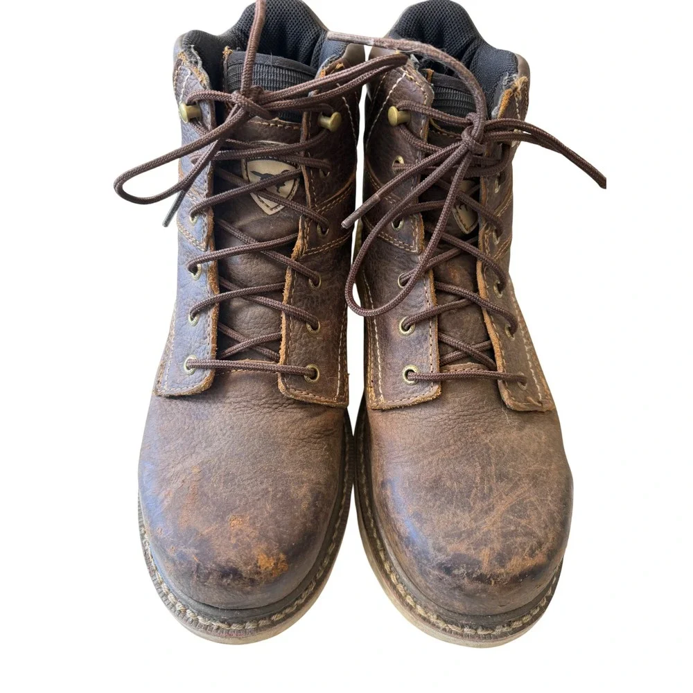 Irish Setter Brown Leather Work Boots Lace Up Slip Resistant 10.5